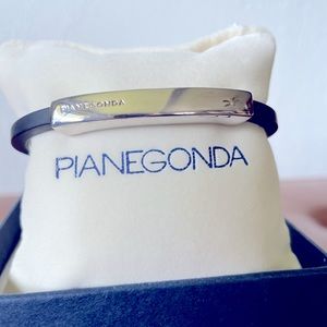 Pianegonda sterling  silver & black rubber bracelet. New with tags